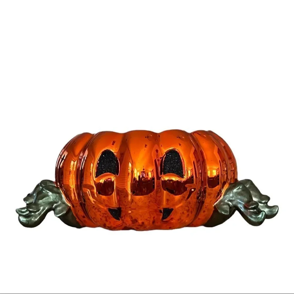 NIB Bath & Body Works Pumpkin Spider Pedestal Candleholder